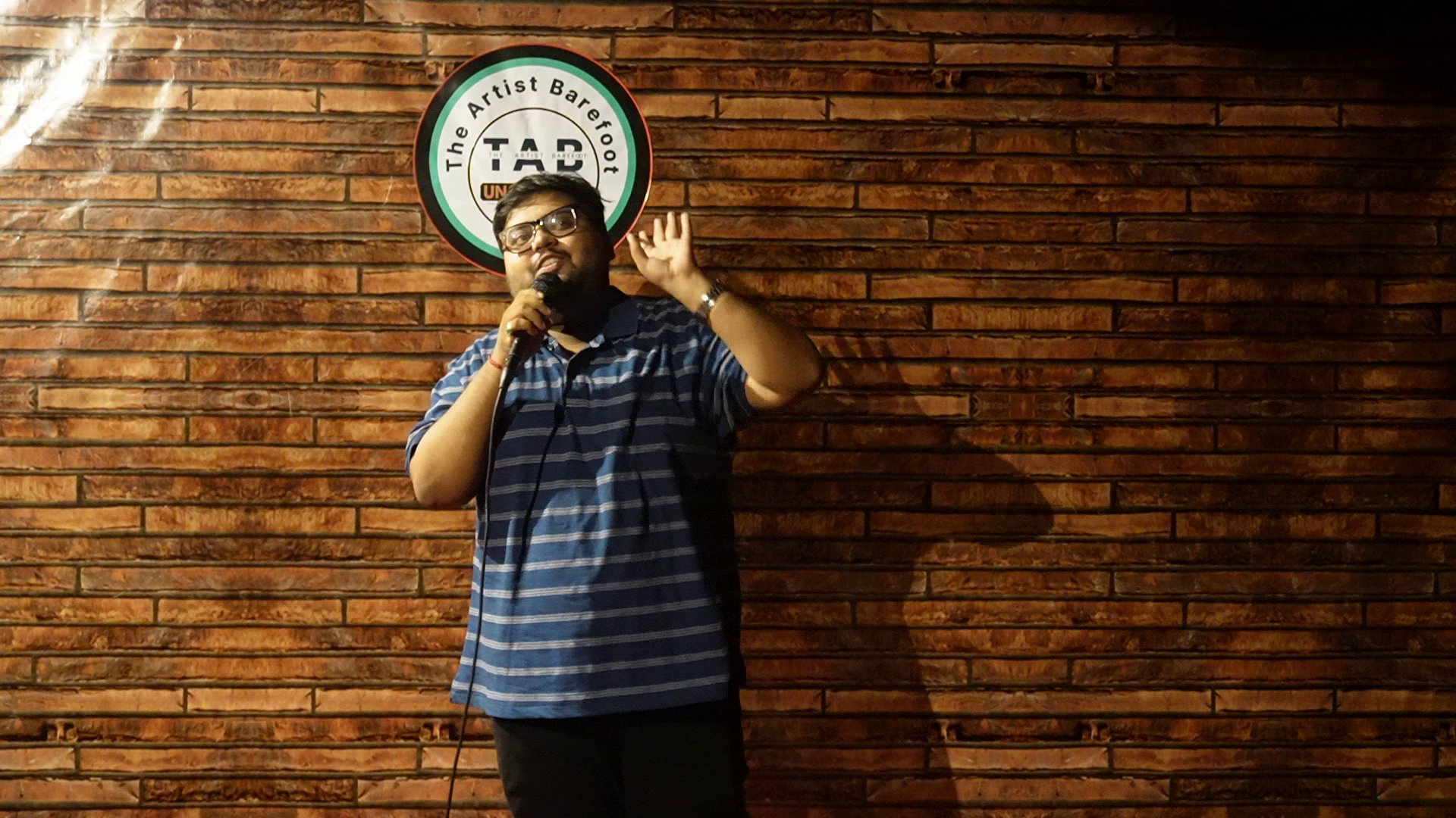 A shayar performing shayri at TAB Unscripted